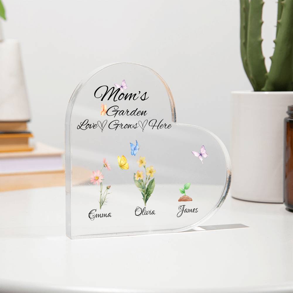 Mom's Personalized Birth Flower Acrylic Plaque