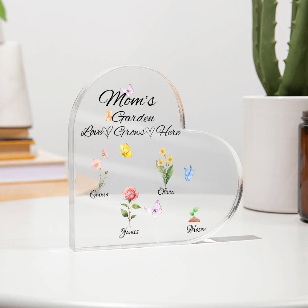 Mom's Personalized Birth Flower Acrylic Plaque