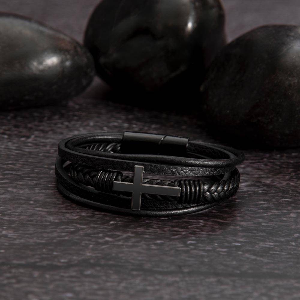 Dad | Cross Leather Bracelet