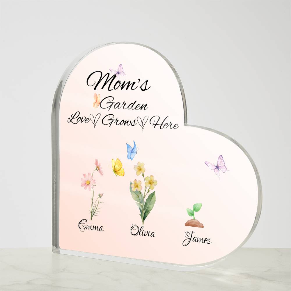 Mom's Personalized Birth Flower Acrylic Plaque