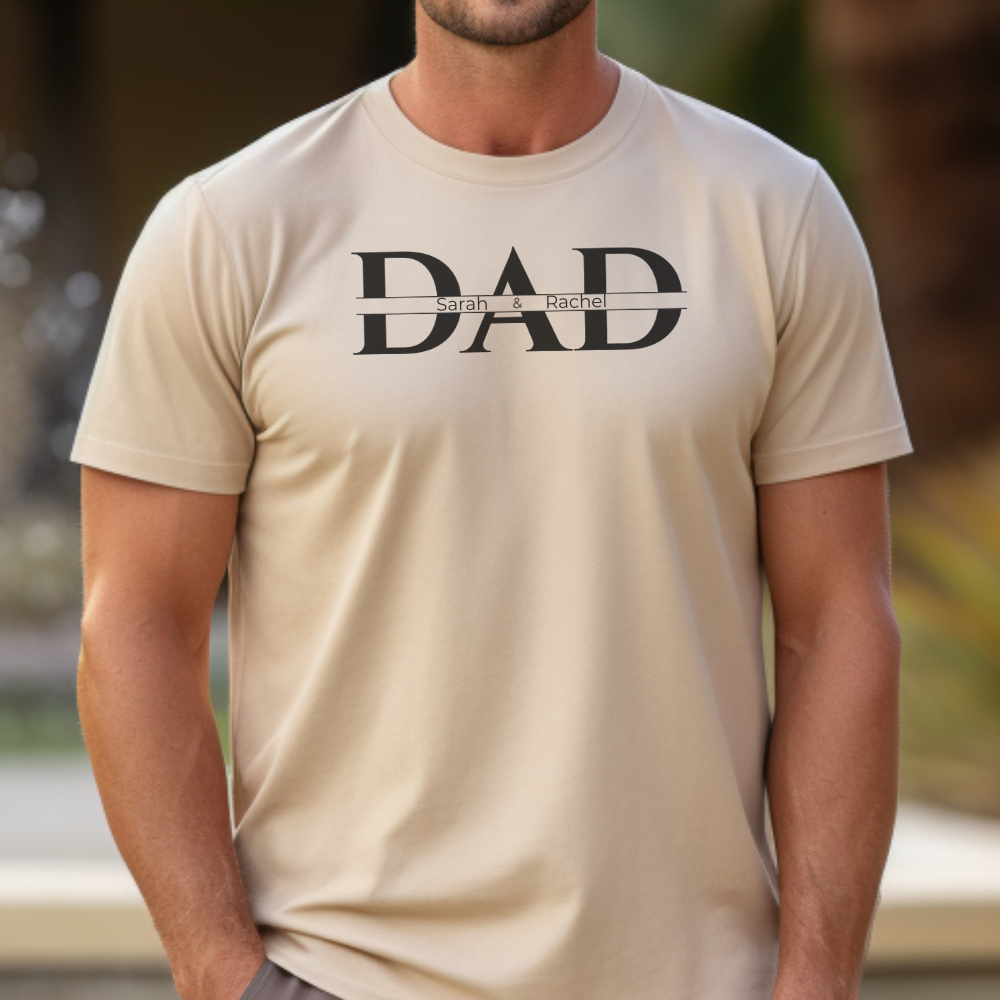 Personalized "Dad" Shirt with Kids' Names /BLK – Father's Day