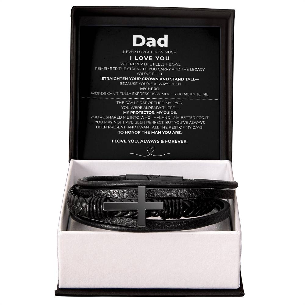 Dad | Cross Leather Bracelet