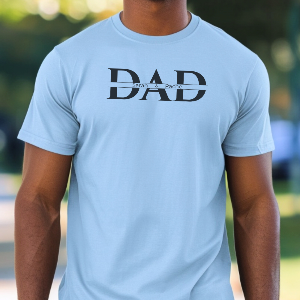 Personalized "Dad" Shirt with Kids' Names /BLK – Father's Day