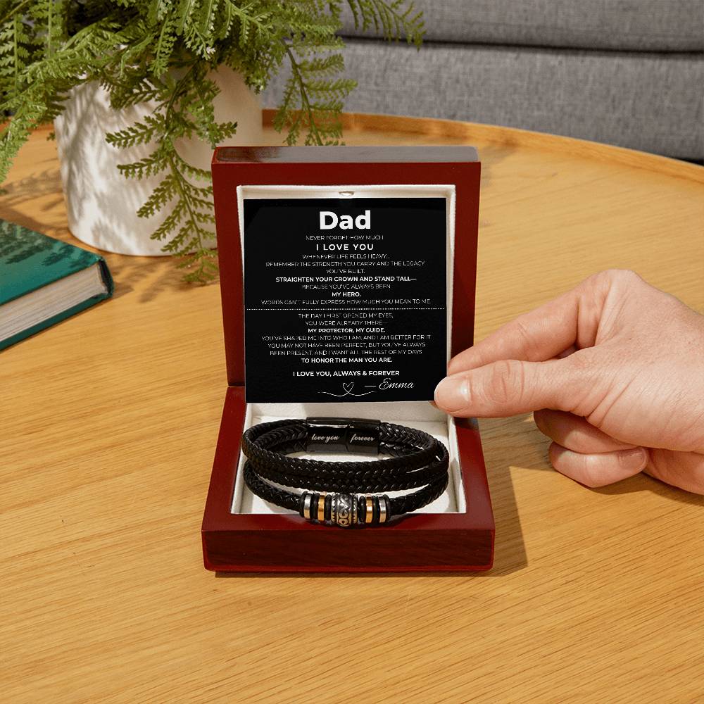 Dad| Braided Love You Forever Bracelet