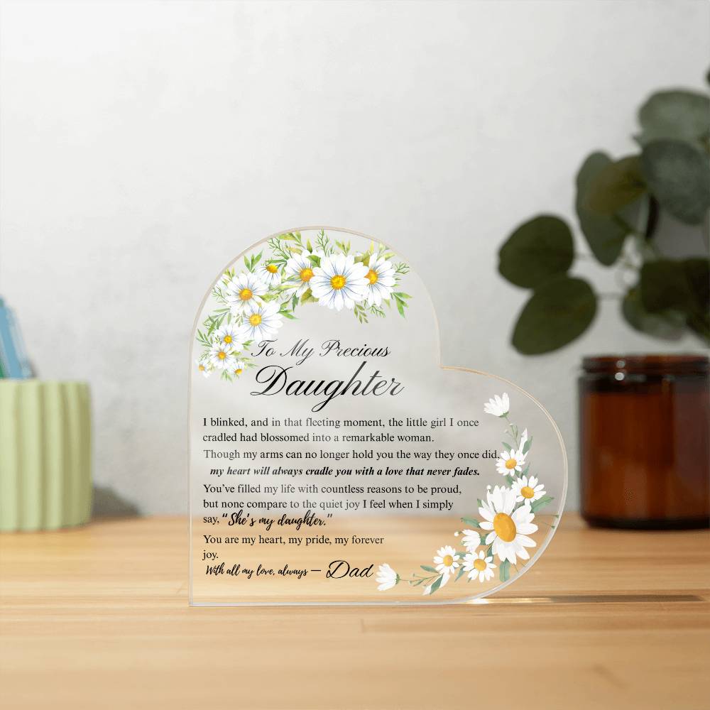 To My Daughter - Acrylic Heart Plaque - Birth Month