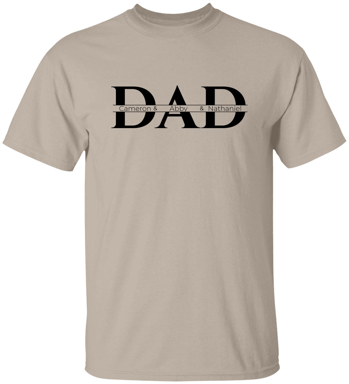 Personalized "Dad" Shirt with Kids' Names /BLK – Father's Day