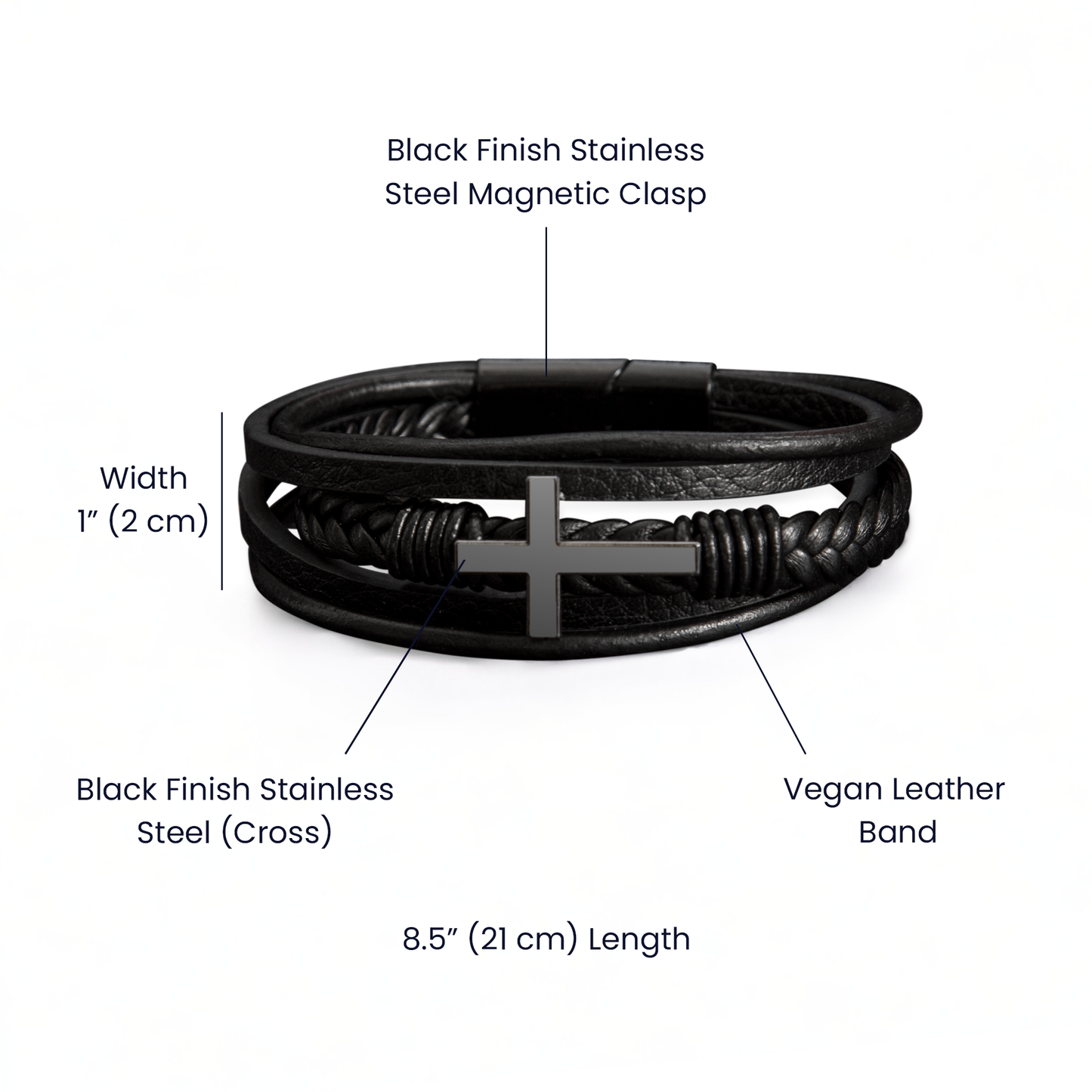 Dad | Cross Leather Bracelet