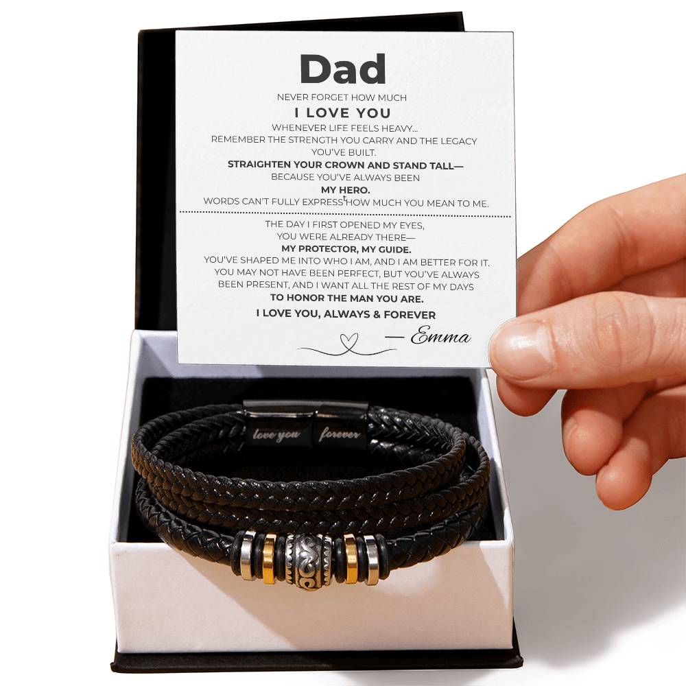 Dad| Braided Love You Forever Bracelet