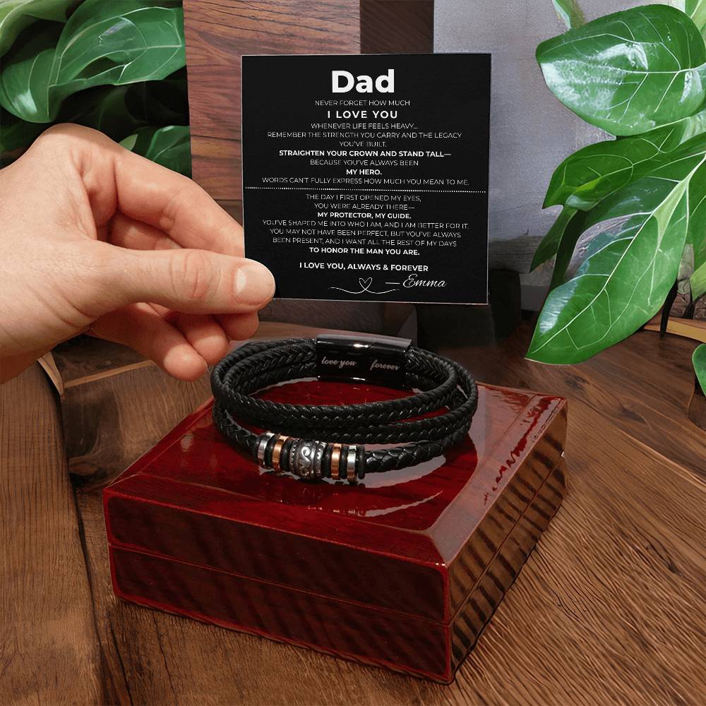 Dad| Braided Love You Forever Bracelet