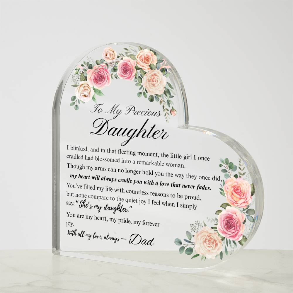To My Daughter - Acrylic Heart Plaque - Birth Month