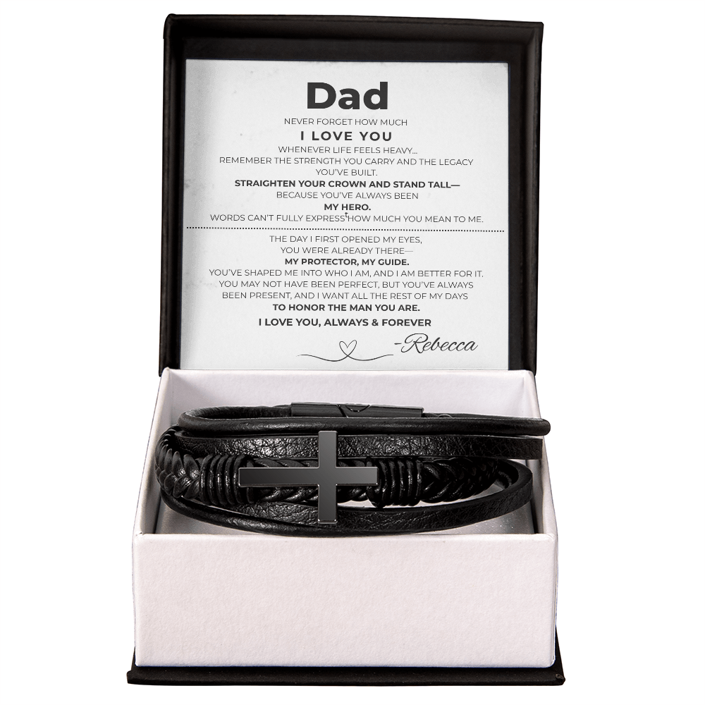 Dad | Cross Leather Bracelet
