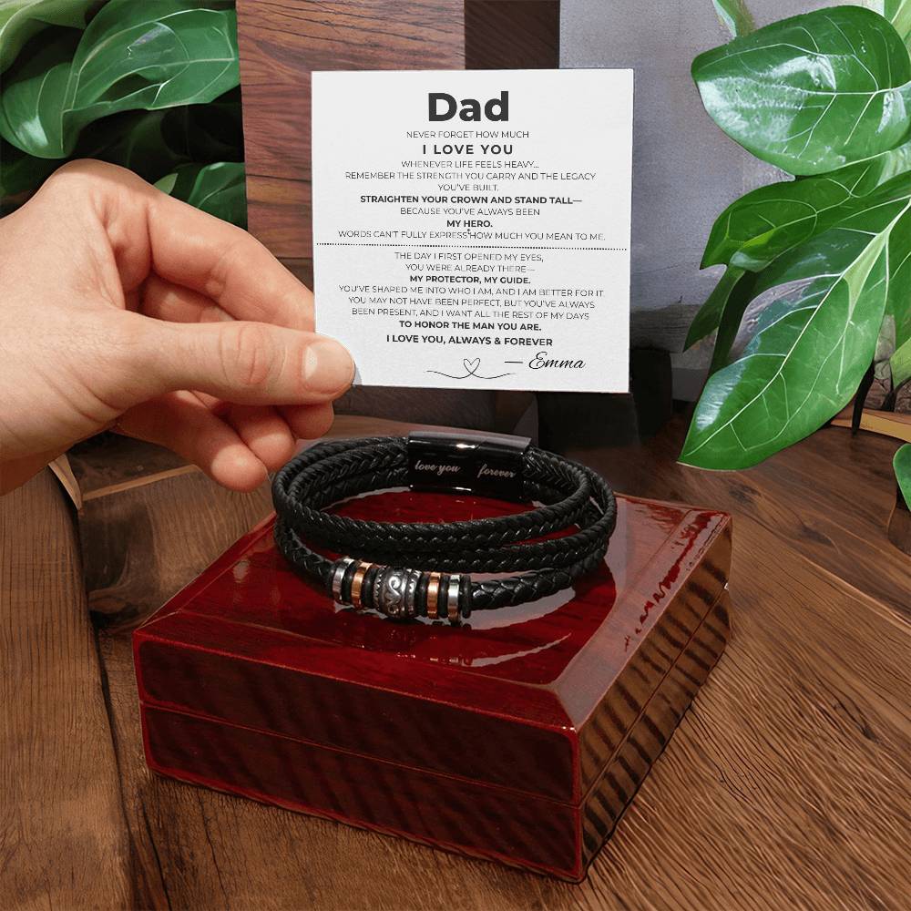 Dad| Braided Love You Forever Bracelet
