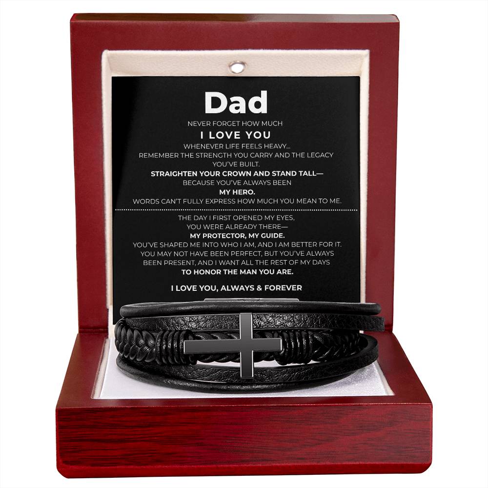 Dad | Cross Leather Bracelet