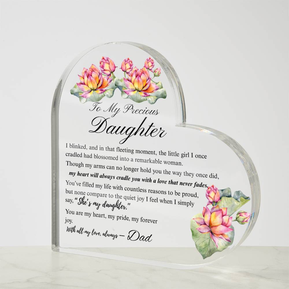 To My Daughter - Acrylic Heart Plaque - Birth Month
