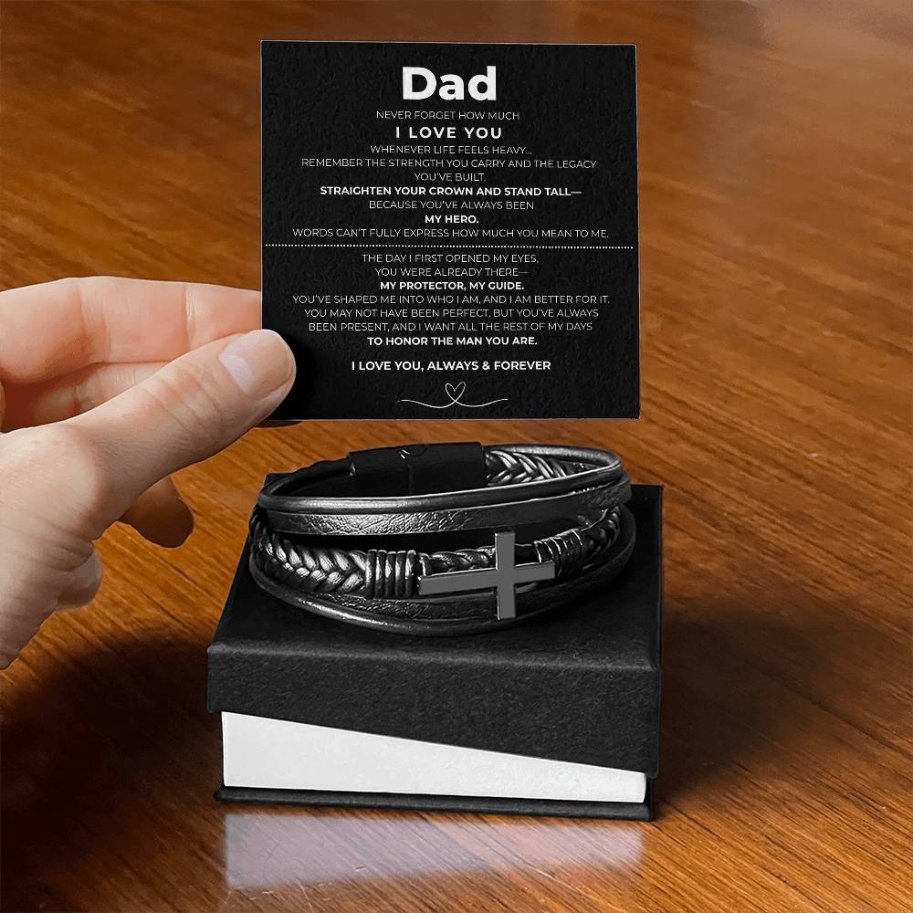 Dad | Cross Leather Bracelet