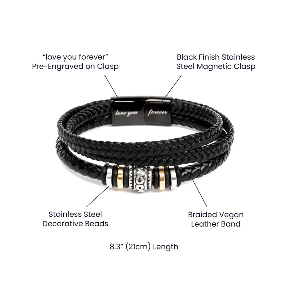Dad| Braided Love You Forever Bracelet