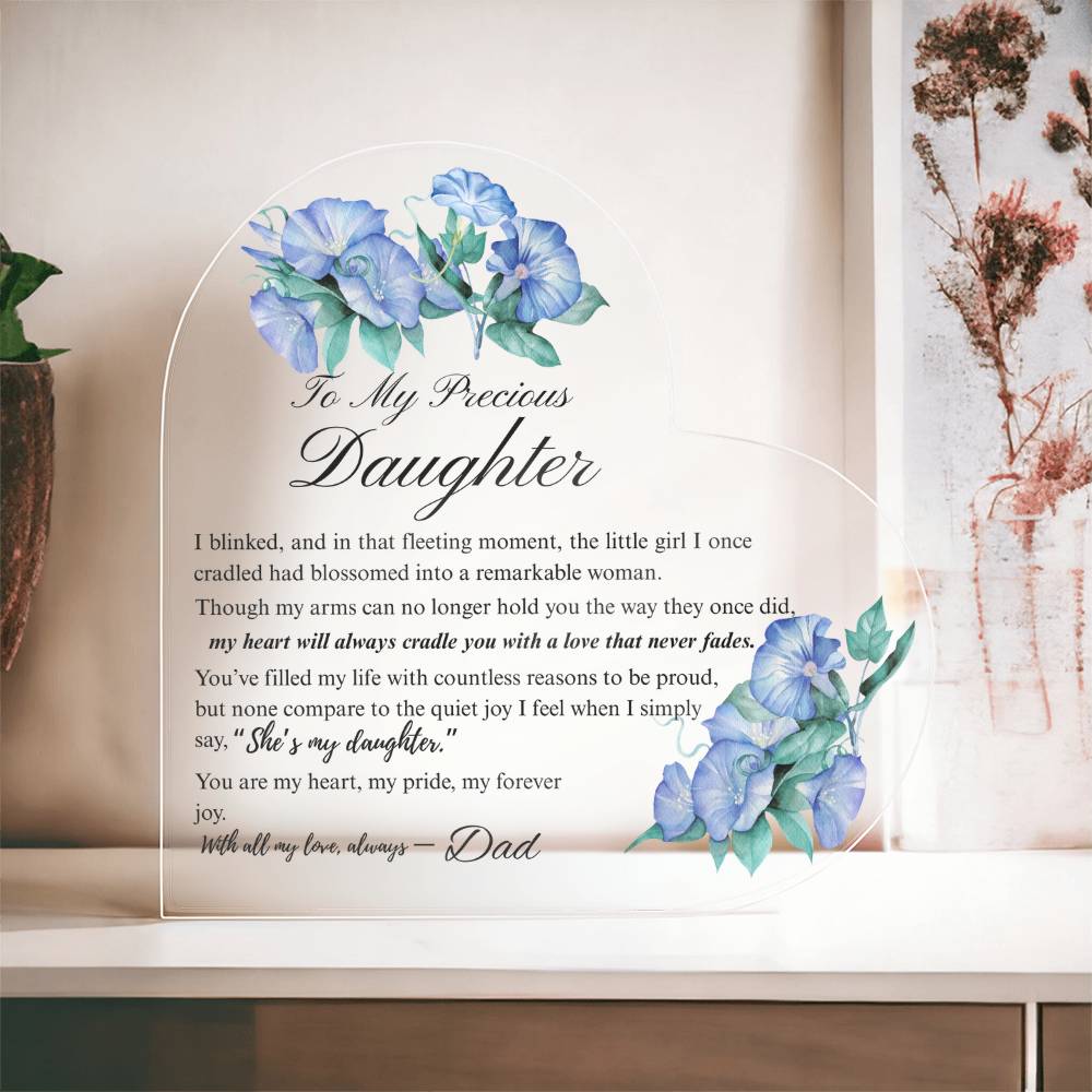 To My Daughter - Acrylic Heart Plaque - Birth Month