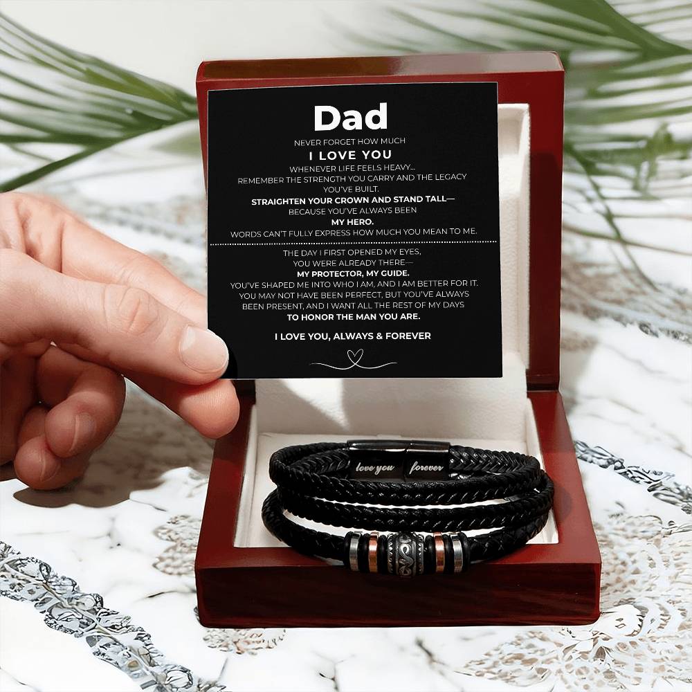 Dad| Braided Love You Forever Bracelet