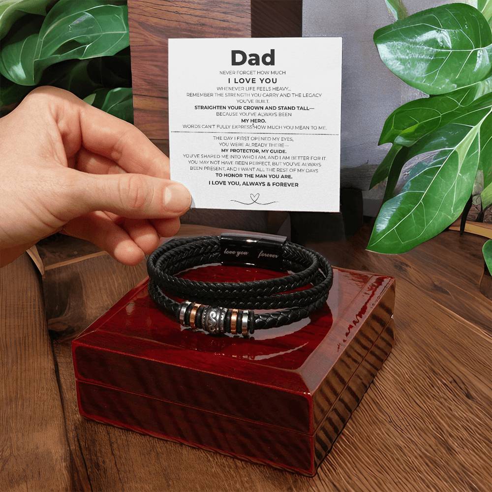 Dad| Braided Love You Forever Bracelet