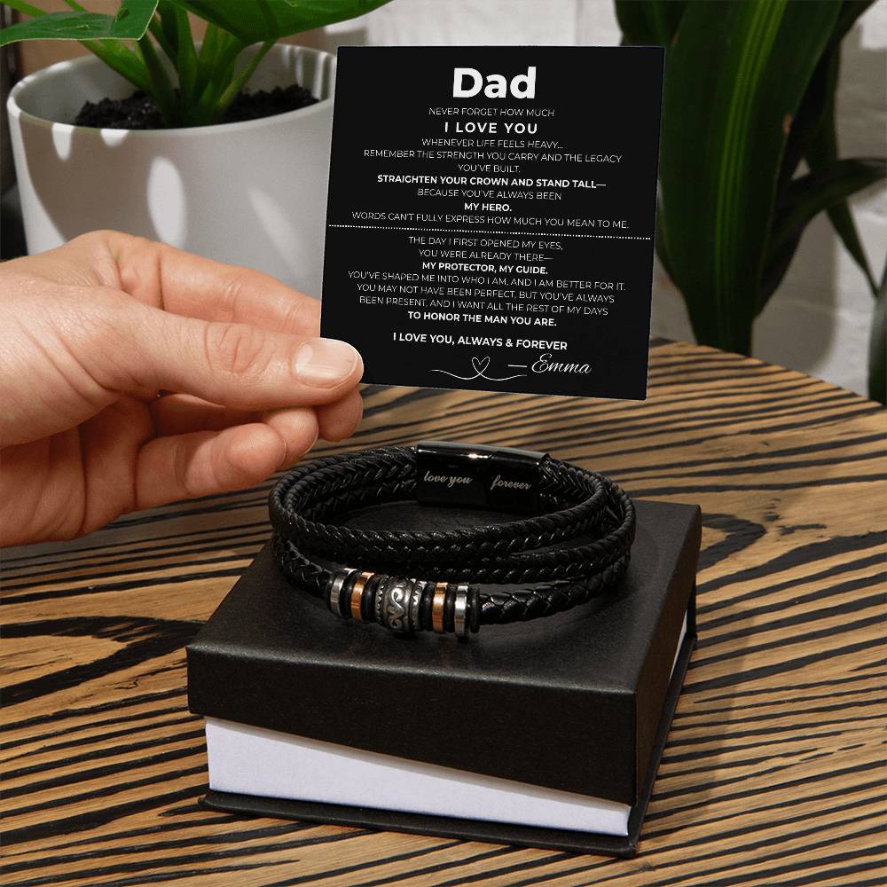 Dad| Braided Love You Forever Bracelet