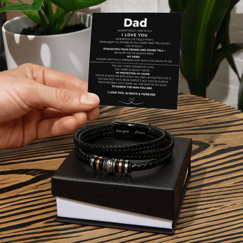 Dad| Braided Love You Forever Bracelet