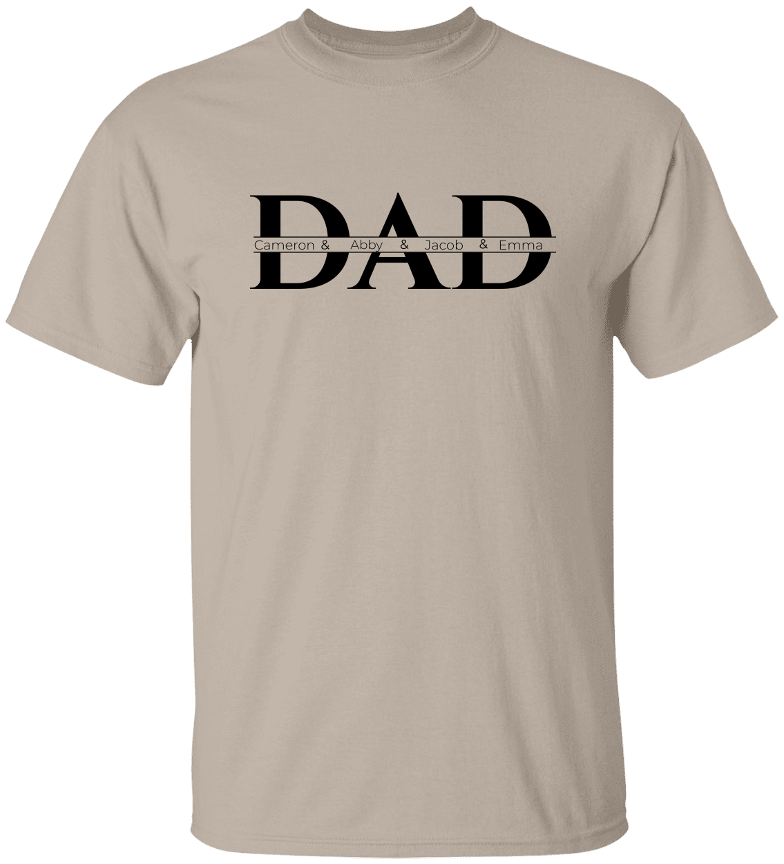 Personalized "Dad" Shirt with Kids' Names /BLK – Father's Day