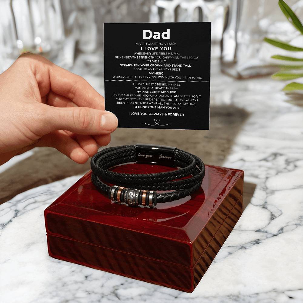 Dad| Braided Love You Forever Bracelet