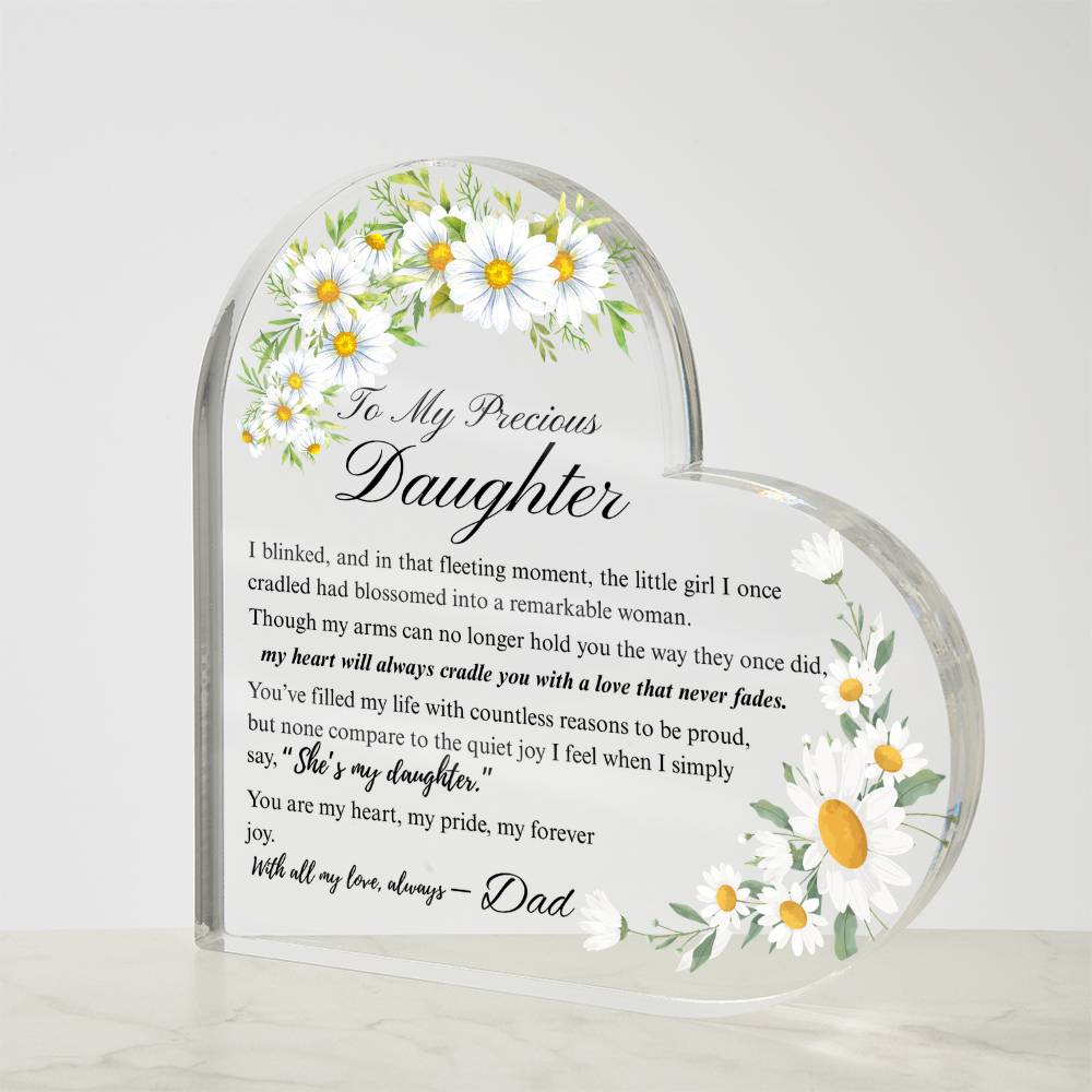 To My Daughter - Acrylic Heart Plaque - Birth Month