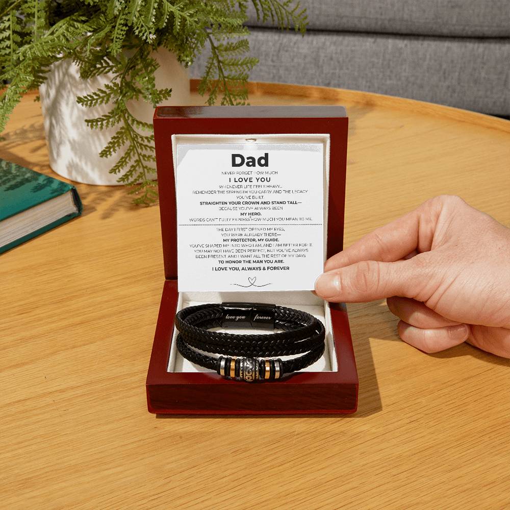 Dad| Braided Love You Forever Bracelet