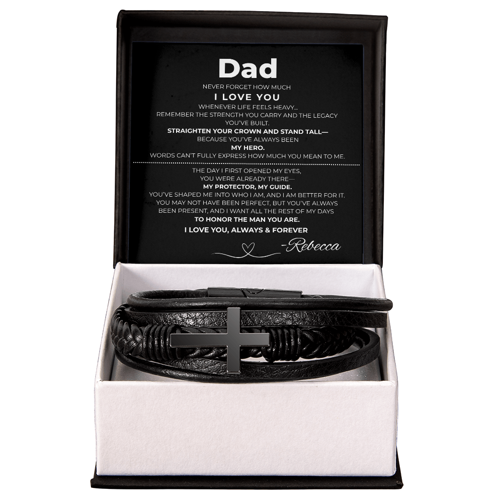 Dad | Cross Leather Bracelet