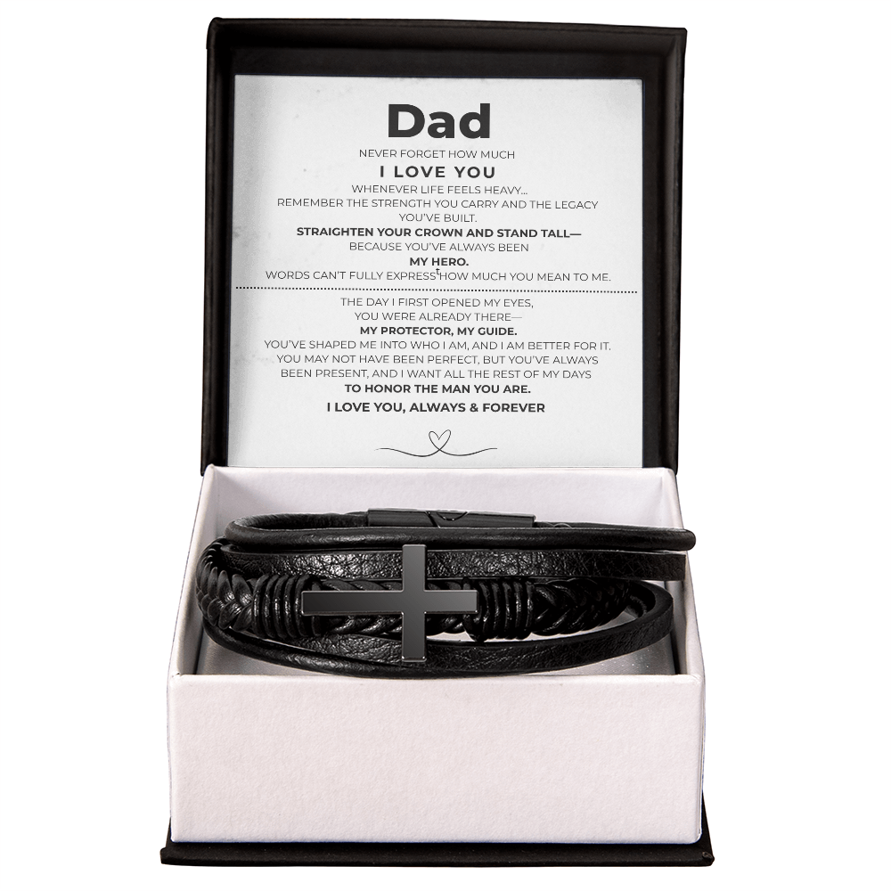 Dad | Cross Leather Bracelet