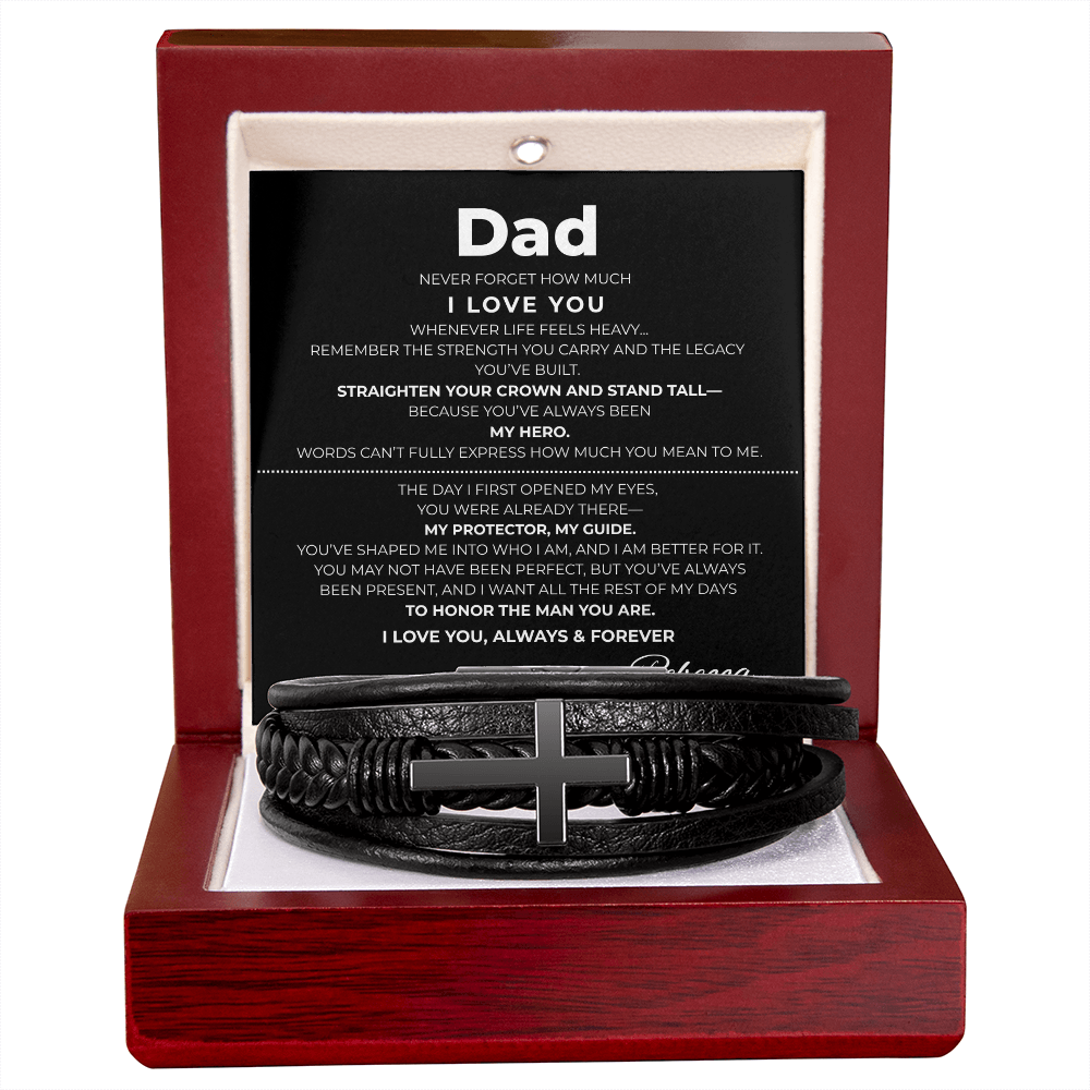 Dad | Cross Leather Bracelet