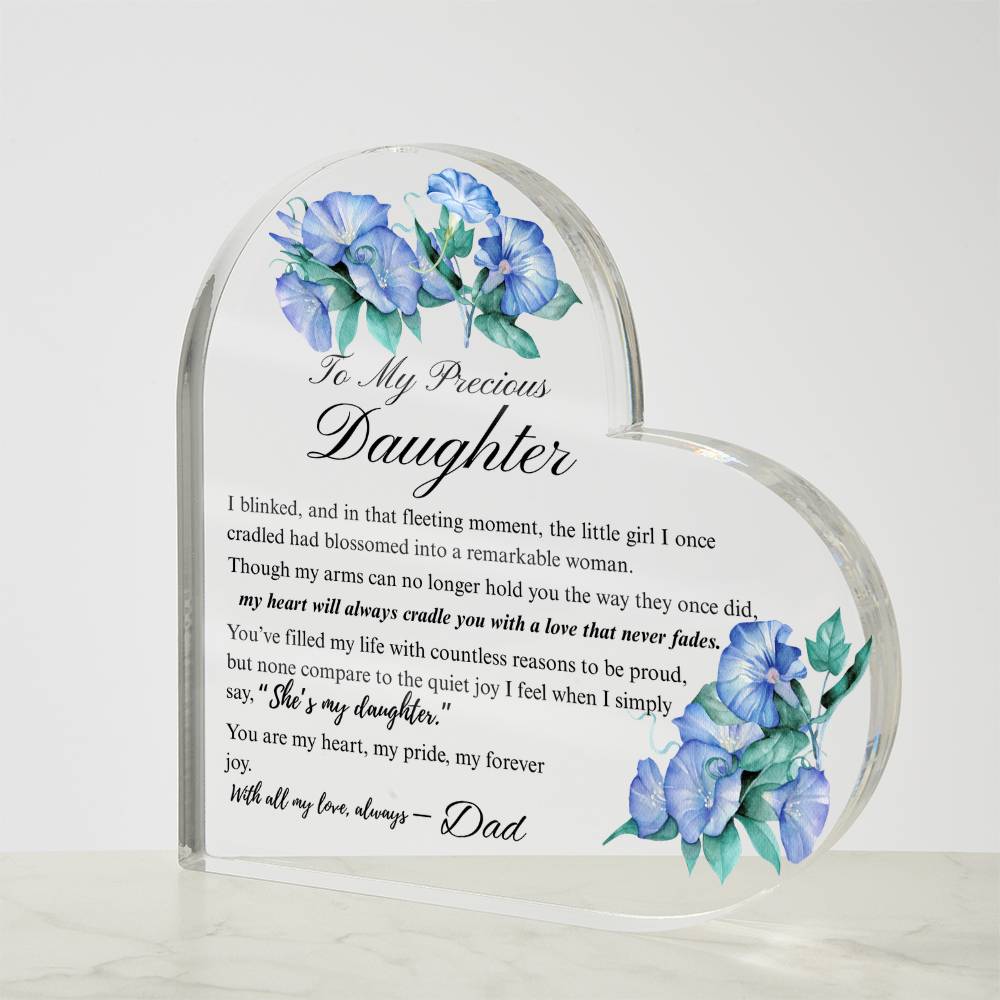 To My Daughter - Acrylic Heart Plaque - Birth Month
