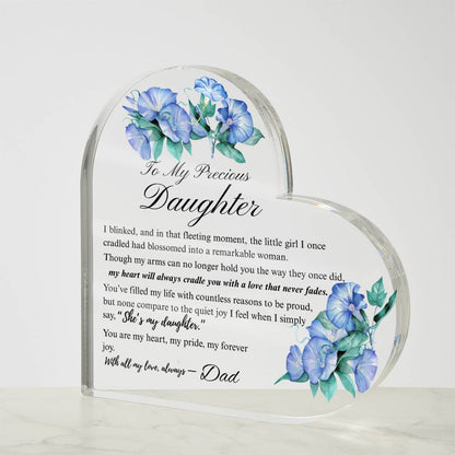 To My Daughter - Acrylic Heart Plaque - Birth Month