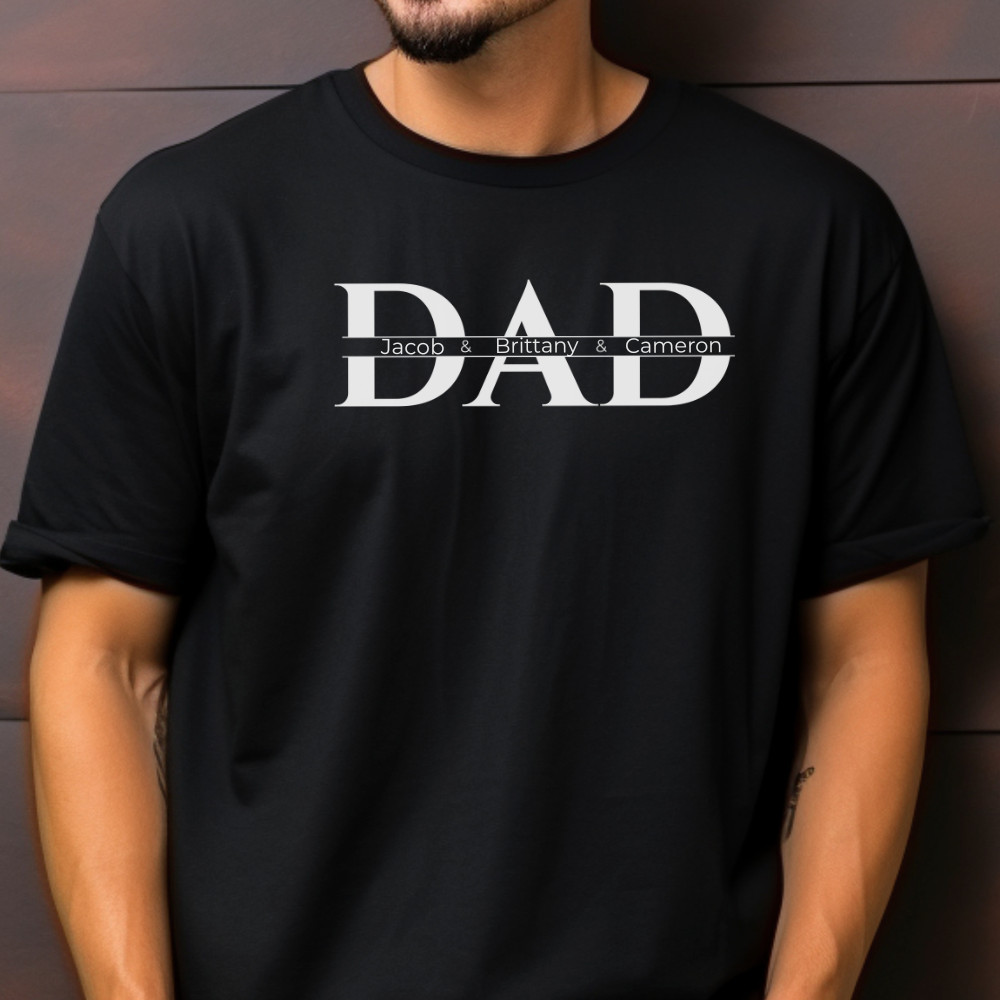 Personalized "Dad" Shirt with Kids' Names / WHT – Father's Day