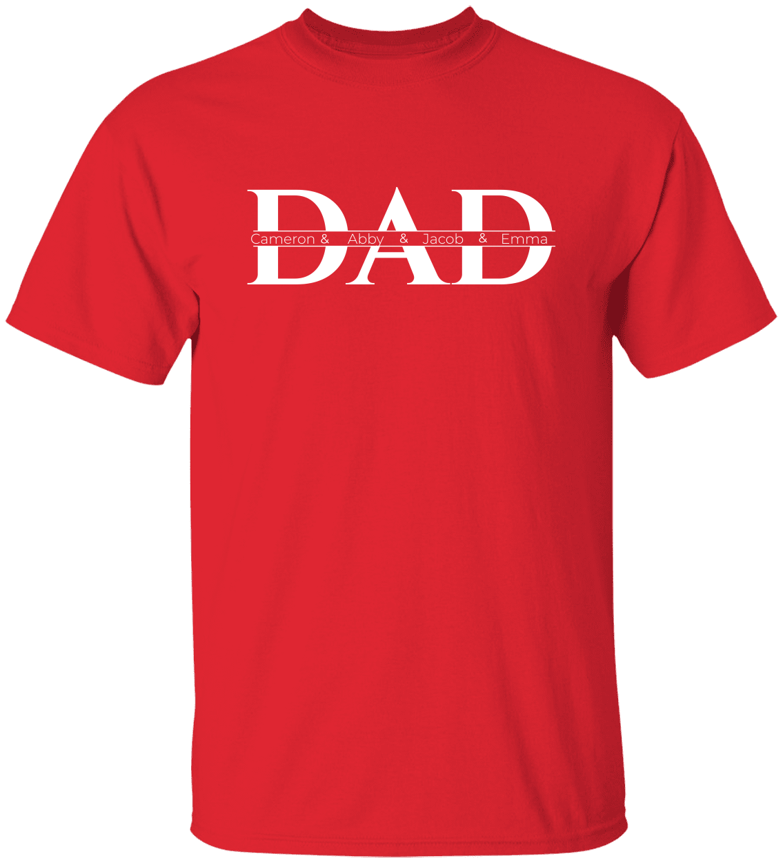 Personalized "Dad" Shirt with Kids' Names / WHT – Father's Day