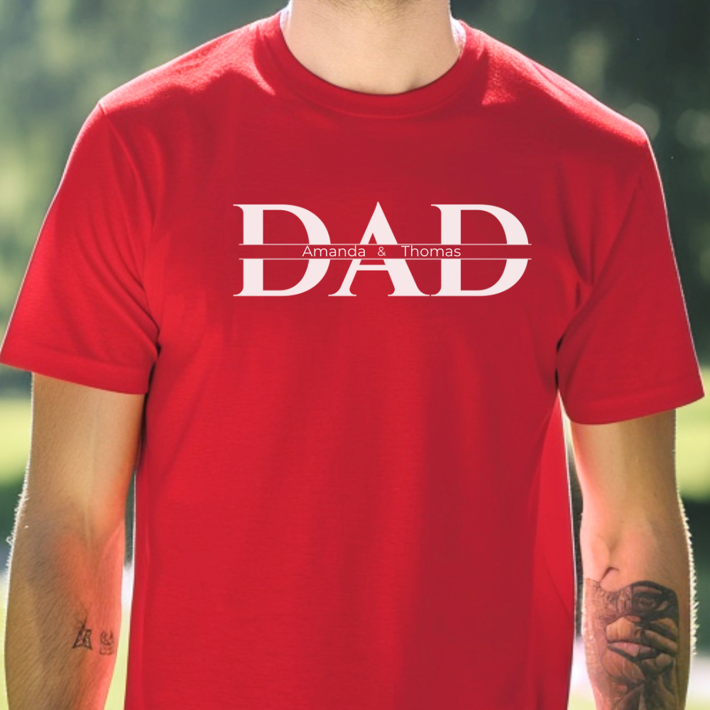 Personalized "Dad" Shirt with Kids' Names / WHT – Father's Day