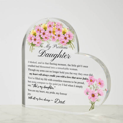 To My Daughter - Acrylic Heart Plaque - Birth Month