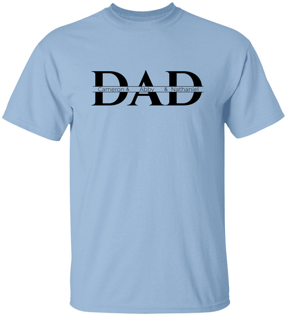 Personalized "Dad" Shirt with Kids' Names /BLK – Father's Day