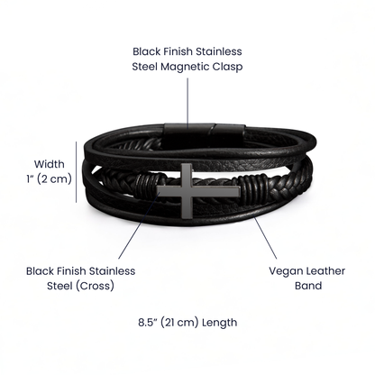 Dad | Cross Leather Bracelet