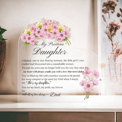 To My Daughter - Acrylic Heart Plaque - Birth Month