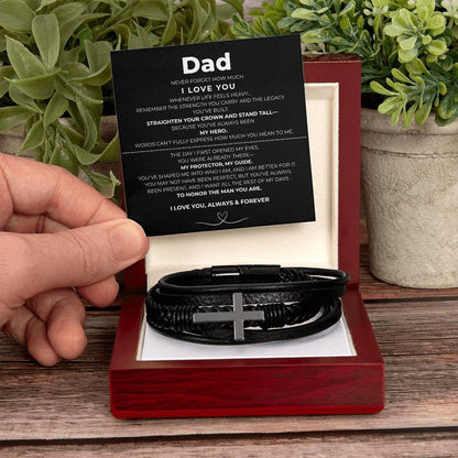 Dad | Cross Leather Bracelet