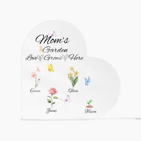 Mom's Personalized Birth Flower Acrylic Plaque