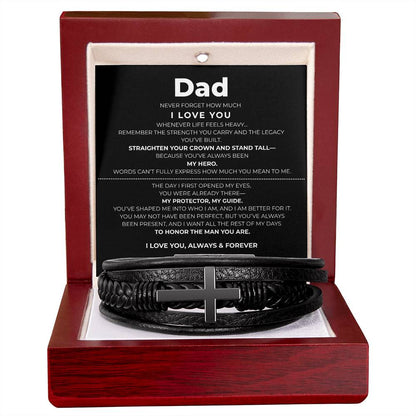 Dad | Cross Leather Bracelet