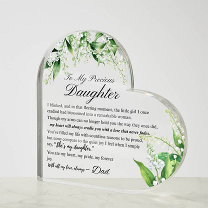 To My Daughter - Acrylic Heart Plaque - Birth Month