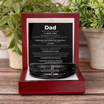Dad | Cross Leather Bracelet