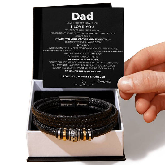 Dad| Braided Love You Forever Bracelet