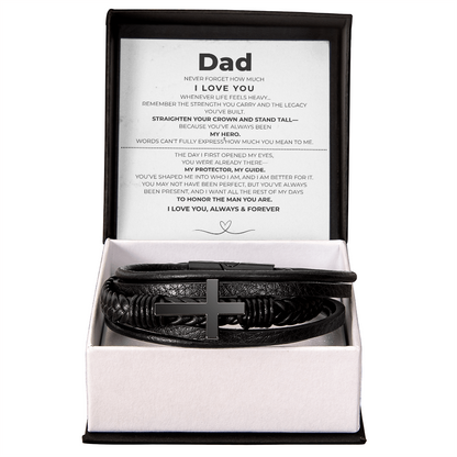 Dad | Cross Leather Bracelet