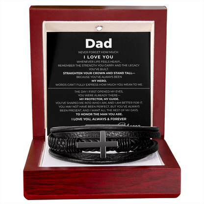 Dad | Cross Leather Bracelet